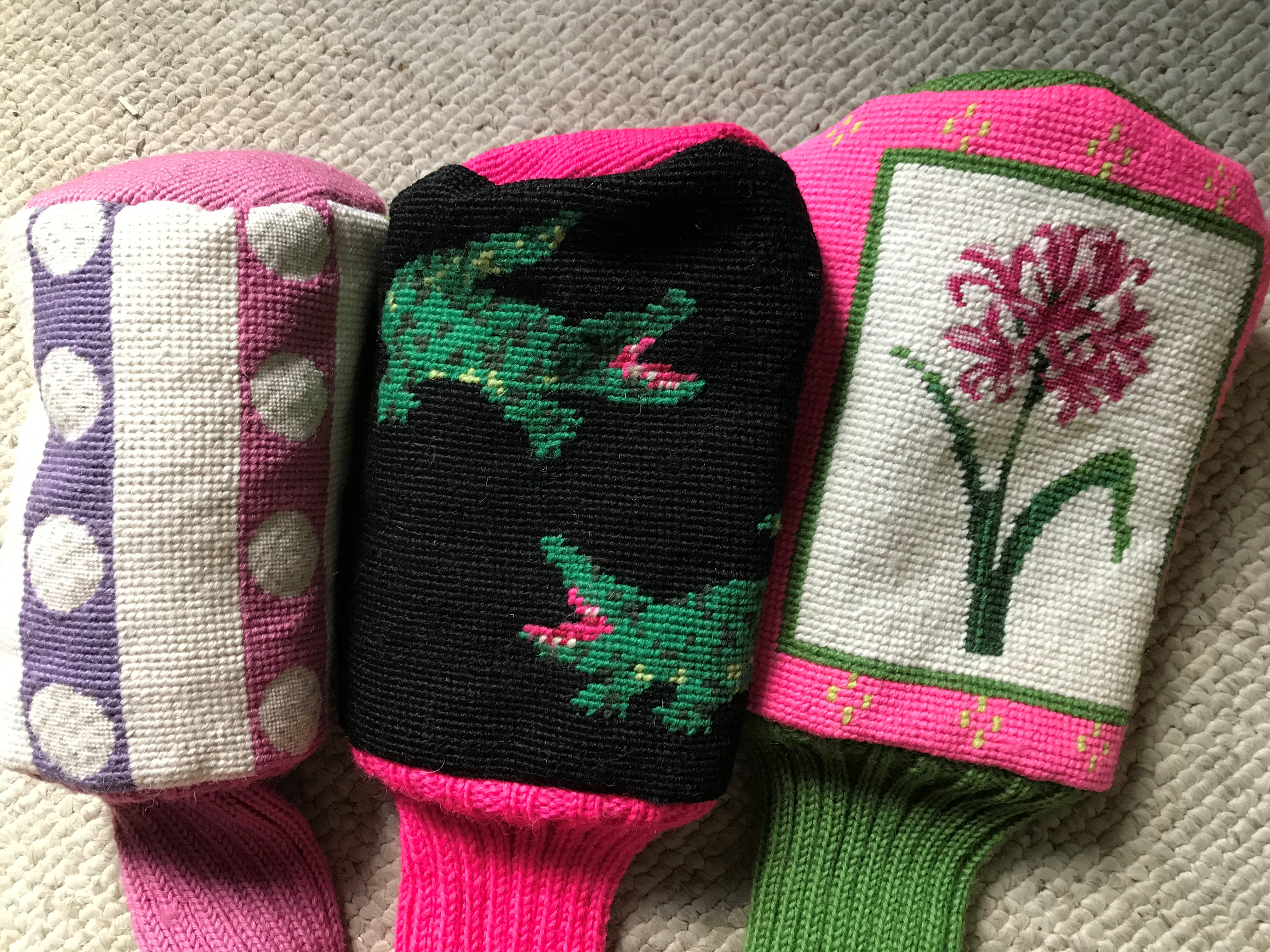 Needlepoint Golf Headcovers Collection from Dann, Handcrafted